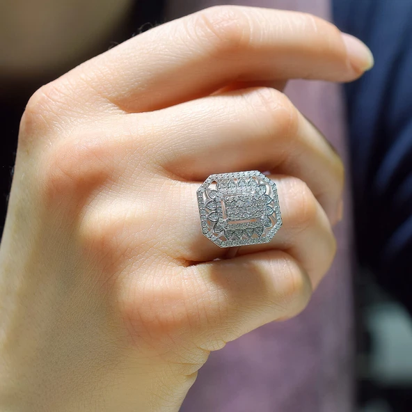 0.63 Ct Pırlanta Mega Yüzük - Resim 2