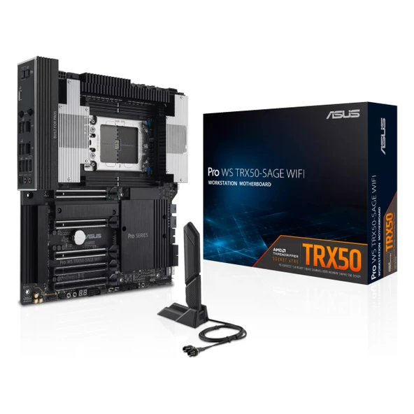 Asus Pro WS TRX50-Sage WiFi DDR5 (6400MHz)OC M.2 USB-C PCIe 5.0 TR5 CEB Anakart ürün görseli 1