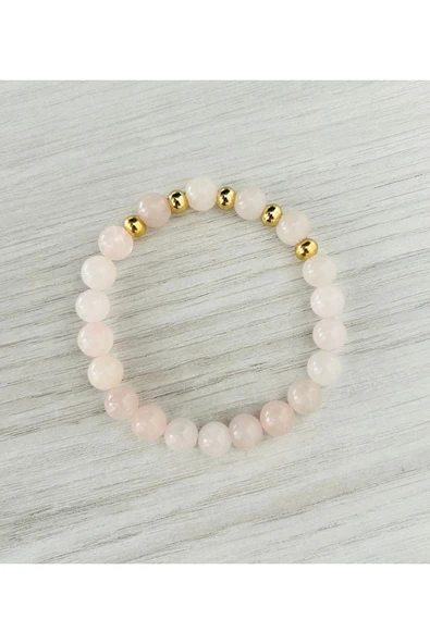 MK TASARIM GERÇEK PEMBE KUVARS BİLEKLİK MKT003 ürün görseli 1