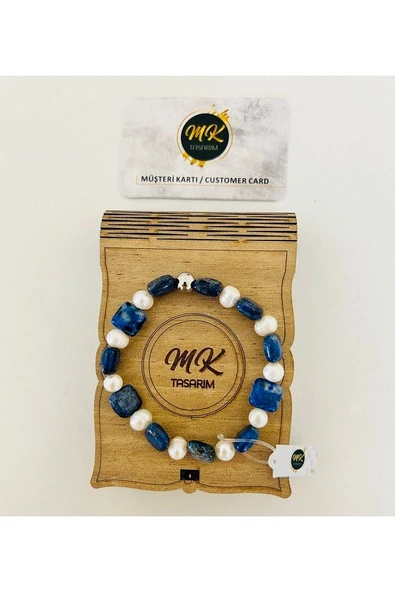 NAZAR-ENERJİ BİLEKLİĞİ Gerçek İnci -Lapis Lazuli Bileklik MKT.1.048 TAŞLAR ENERJİ VERİR ürün görseli 1