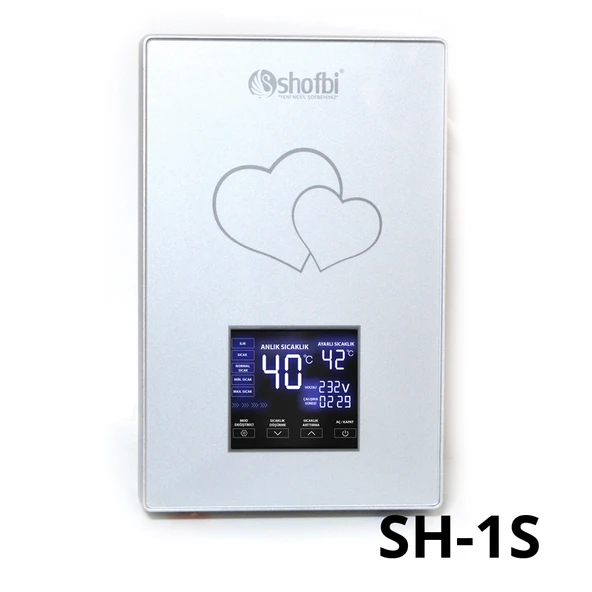 Shofbi SH-1S Dijital Akıllı Şofben (Elektrikli) Gümüş Kalp ürün görseli 1