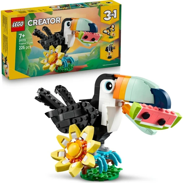LEGO 31173 Creator 3'ü 1 Arada Vahşi Hayvanlar: Tropikal Tukan Kuşu ürün görseli 1
