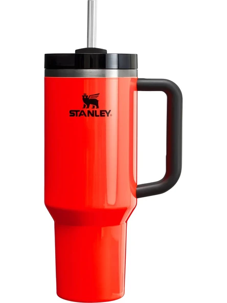 Stanley Quencher Pipetli Termos 1,18 Lt Neon Siyah-Turuncu ürün görseli 1
