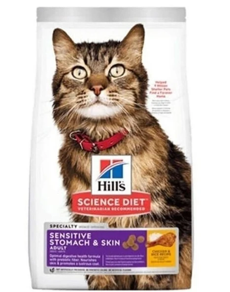 Hill's Adult Sensitive Stomach Skin Tavuklu Hassas Açık Yetişkin Kuru Kedi Maması 1,5 KG ürün görseli 1