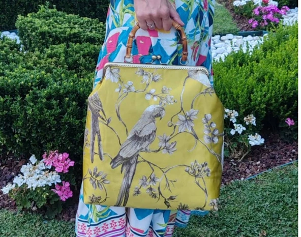 Bambu Saplı Nakışlı Bag ürün görseli 1