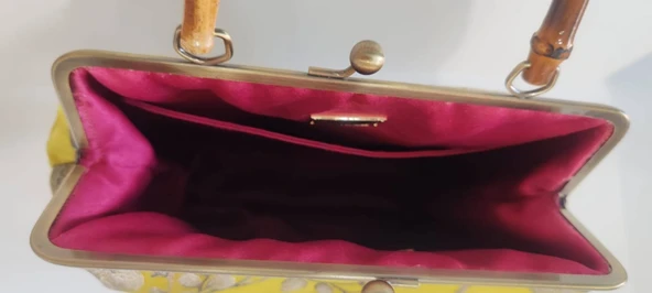 Bambu Saplı Nakışlı Bag - Resim 6