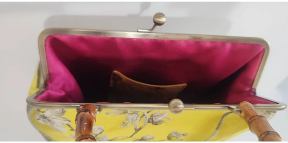 Bambu Saplı Nakışlı Bag - Resim 5