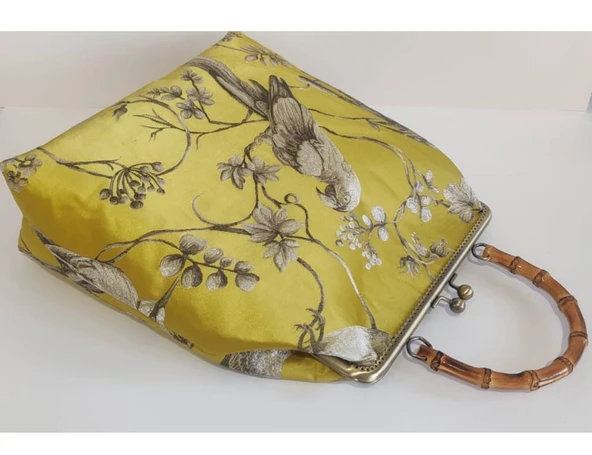 Bambu Saplı Nakışlı Bag - Resim 7