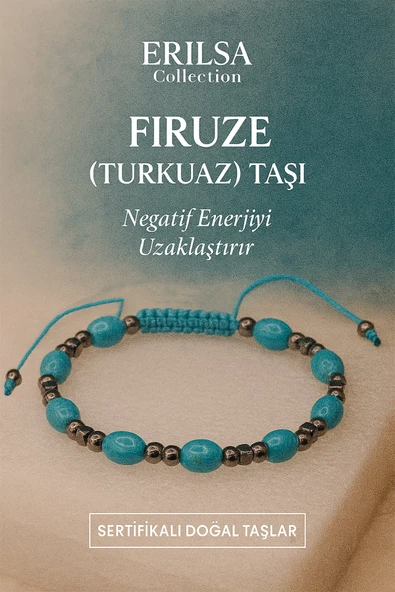 Sertifikalı Firuze Turkuaz Taşı Bileklik - Doğal Şifa ve Denge Enerjisi ürün görseli 1