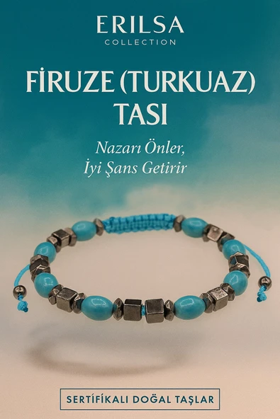 Sertifikalı Terahertz ve Firuze Taşı Bileklik – Enerji, Denge ve Zihinsel Şifa ürün görseli 1