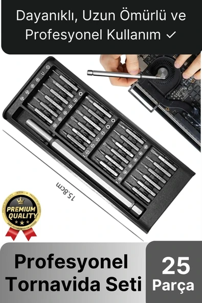 Premium Seri Kaliteli Kutulu Ergonomik Saatçi Bilgisayar Hassas Taşınabilir 25 Parça Tornavida Seti ürün görseli 1