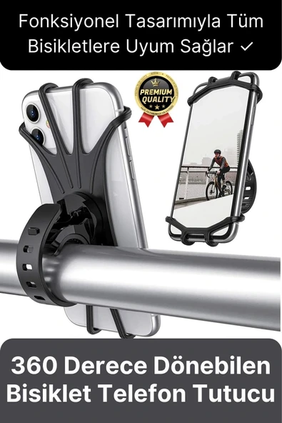 Premium Sök Çıkar 360 Derece Dönebilen Ayarlanabilir Bisiklet Motosiklet Scooter Telefon Tutucu ürün görseli 1