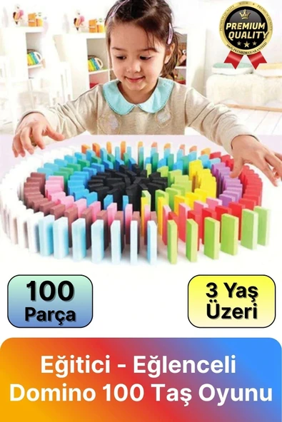 Özel Üretim Çocuk Eğitici Eğlenceli El Göz Koordinasyonu Geliştirici Renkli Domino 100 Taş Oyunu ürün görseli 1