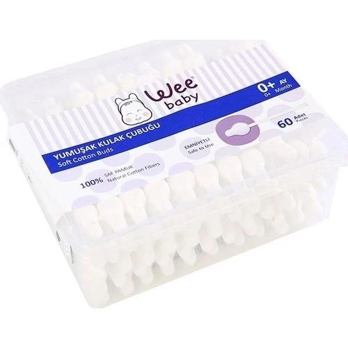 Nessiworld  Wee Baby Yumuşak Kulak Temizleme Çubuğu Emniyetli (60Adet) 894 ürün görseli 1