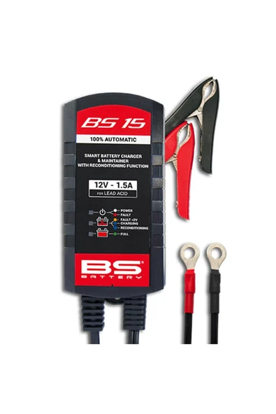 BS Battery Akü Smart Charger 12v 1.5a Otomatik Akü Şarj Cihazı ürün görseli 1