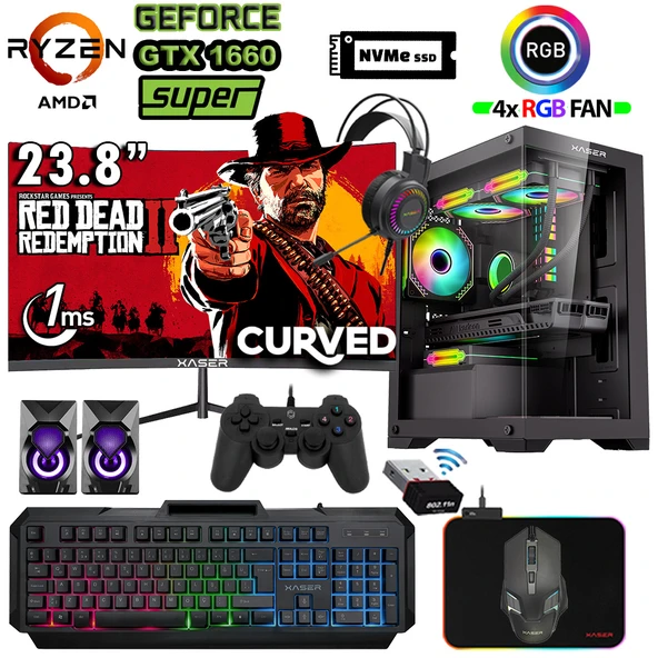 Xaser Blood x30 Ryzen 5 5500 16GB Ram 512GB M.2 SSD 6GB GTX1660 Super 23.8 Oyuncu Tavsiye Sistem ürün görseli 1