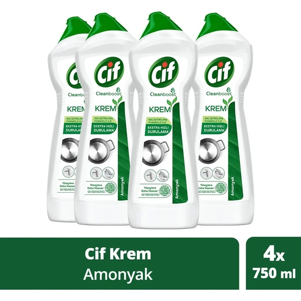 Cif Krem Yeni Nesil Yüzey Temizleyici Amonyak 750 ml X4 ürün görseli 1