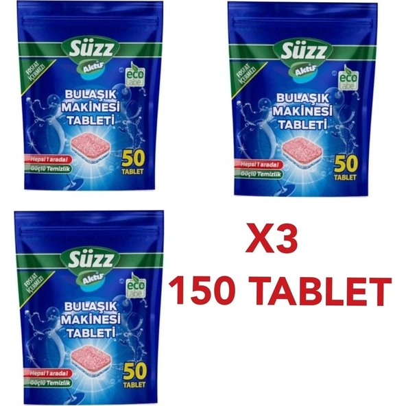 Süzz 150 Adet Bulaşık Makinesi Tableti X3 ürün görseli 1