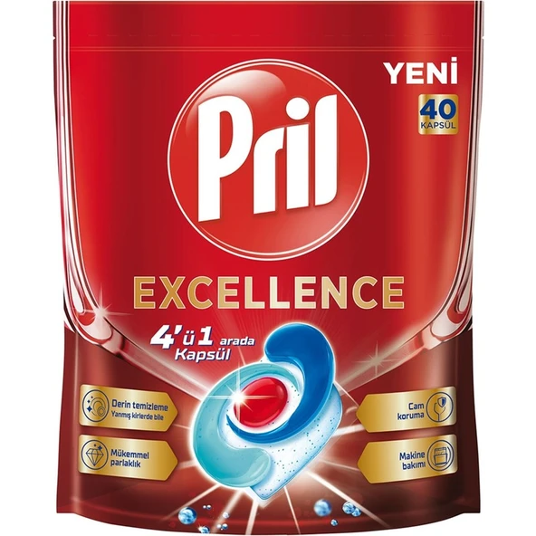 Pril Excellence Bulaşık Kapsülü 40'lı 724 G ürün görseli 1