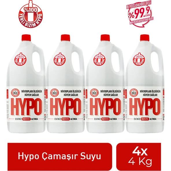 Hypo Çamaşır Suyu 4 kg x 4 Adet ürün görseli 1
