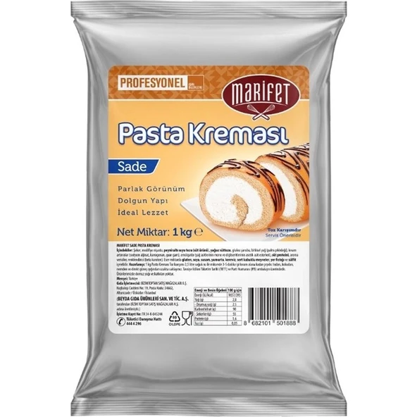 Marifet Sade Pasta Içi Kreması 1 kg ürün görseli 1