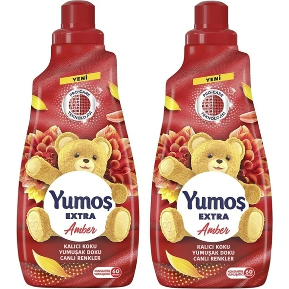 Yumoş Extra Konsantre Çamaşır Yumuşatıcısı Amber 60 Yıkama 2 x 1,44 lt ürün görseli 1