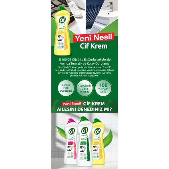 Cif Krem Temizleyici 750 ml Limon - Resim 9