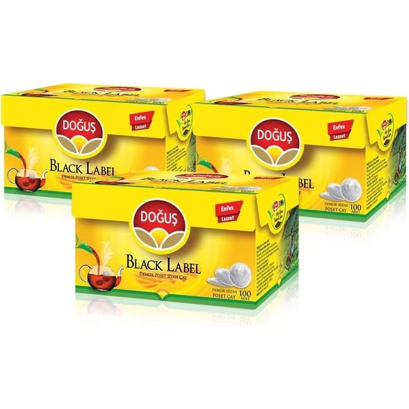 Doğuş Black Label Demlik Poşet Çay 100X3,2 gr x 3 Adet ürün görseli 1
