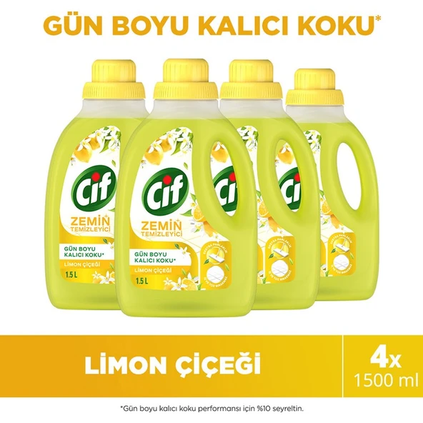 Cif Zemin Temizleyici Limon Çiçeği 1500 ml X4 ürün görseli 1