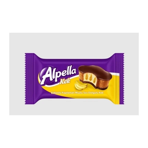 Alpella Kakao Kaplamalı Muz Sos Dolgulu Kek 40 gr x 24 Adet ürün görseli 1