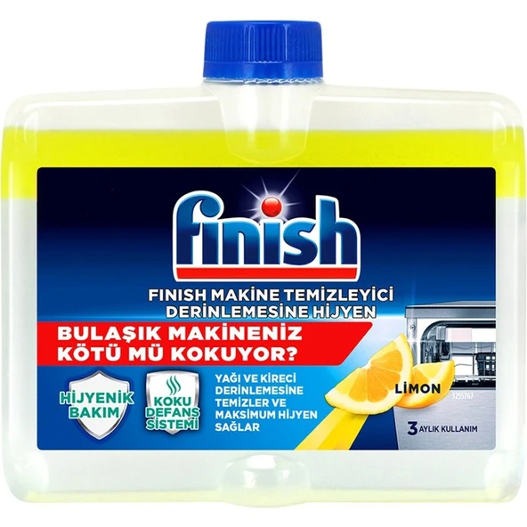 Finish Bulaşık Makinesi Hijyen Temizleyici 250 ml Limon ürün görseli 1