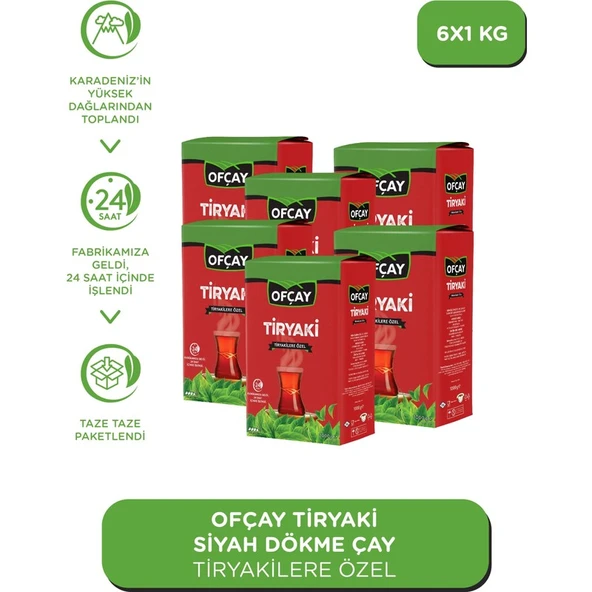 Ofçay Tiryaki Dökme Siyah Çay 1000gr X 6 ürün görseli 1