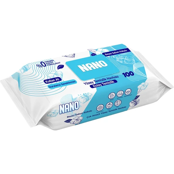 Nano Yüzey Temizlik Havlusu Beyaz Sabun 100'lü ürün görseli 1