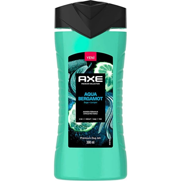 Axe Duş Jeli 3in1 Aqua Bergamot 300 ml - Resim 2