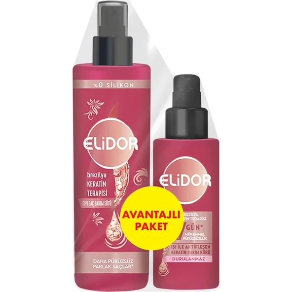 Elidor Brezilya Keratin Bakım Sütü 200 ml + Kürü 90 ml ürün görseli 1