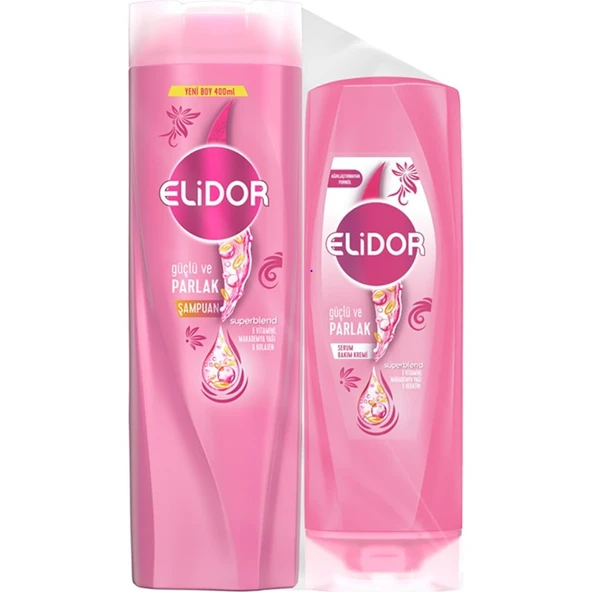 Elidor Güçlü Parlak Şampuan 400 ml + Saç Kremi 200 ml ürün görseli 1