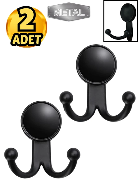 Metal Boncuk Askı Siyah Duvar Tipi – 2’li ürün görseli 1