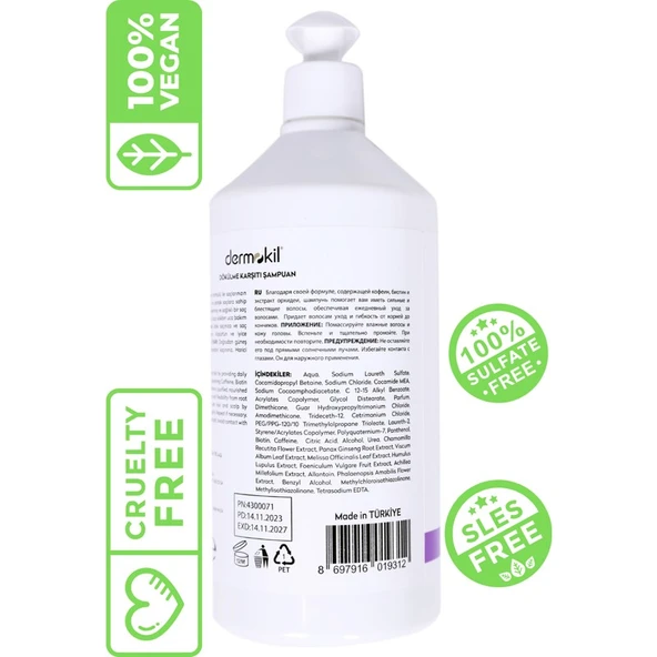 Dermokil Şampuan Biotin & Caffein 1000 Ml - Resim 2