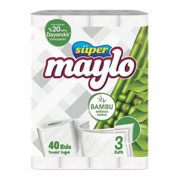 Maylo Süper 3 Katlı Bambu 40'lı Tuvalet Kağıdı ürün görseli 1