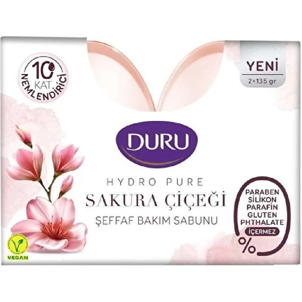 Duru Hydro Pure Sakura Çiçeği Şeffaf Bakım Sabunu 2 x 135 gr ürün görseli 1