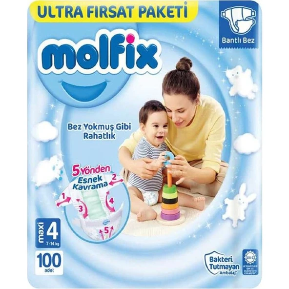 Molfix Maxi 4 Numara 7-14 kg Ultra Fırsat Paketi 100'lü ürün görseli 1
