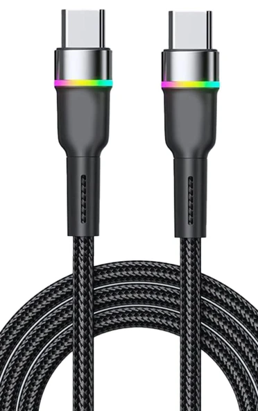 Oppo F19 Pro Find X2 Find X3 Find X Şarj Kablosu Type-C 60W RGB Led SZ-CL13 ürün görseli 1