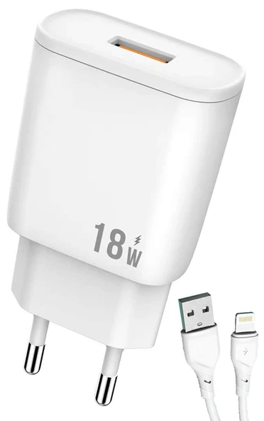 iPhone 12 - 12 Pro - 12 Pro Max Şarj Aleti Lightning Set 18W SY-18WL ürün görseli 1