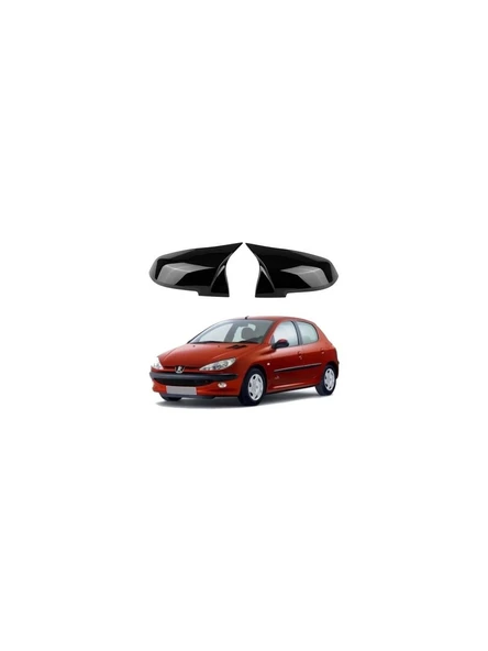 Peugeot 206 1998-2012 Parlak Siyah Batman Ayna Kapağı ürün görseli 1