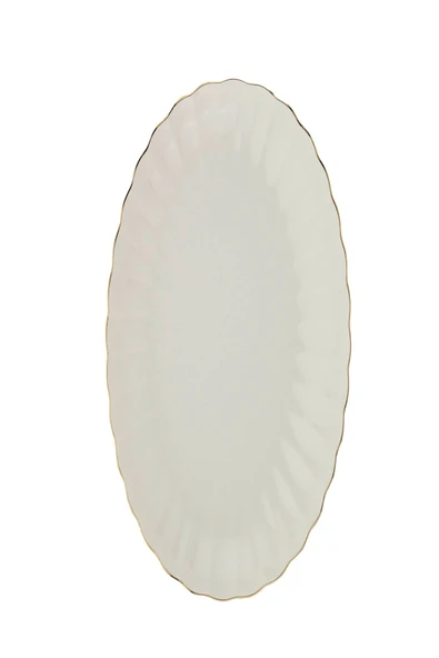 Kütahya Porselen Bone Luz Altın File Kayık Tabak 27x19cm Tekli BNLZF28KY20 ürün görseli 1