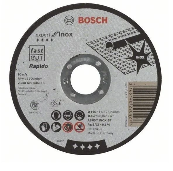 BOSCH EXInox Kesme Taşı 115*1,0 mm Düz ürün görseli 1