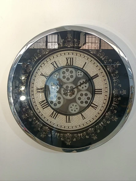 Vıtale 60 cm Çarklı Krom Kaplama Duvar Saati ürün görseli 1