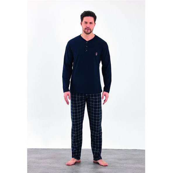 Estiva %100 Pamuk İki İplik Uzun Kol Erkek Pijama Takım ürün görseli 1