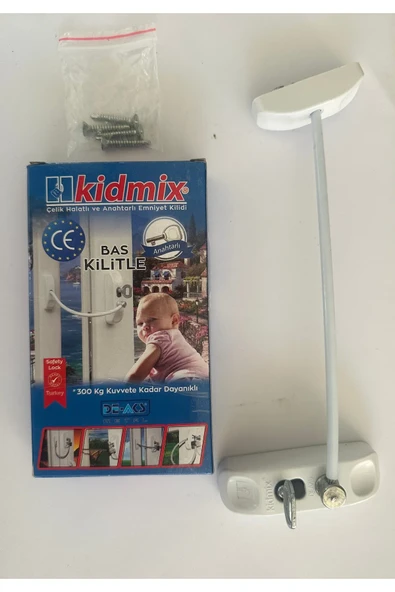 ÇELİK HALATLI VE ANAHTARLI ÇOCUK GÜVENLİK KİLİDİ 1 ADET ürün görseli 1