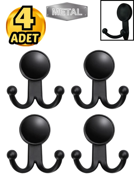 Metal Boncuk Askı Siyah Duvar Tipi – 4’lü ürün görseli 1